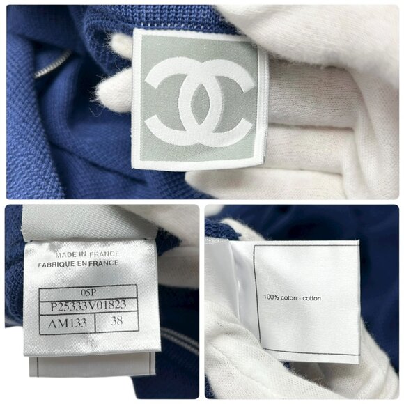 CHANEL Sport Vintage 05P CC Tennis Zipped Hoodie Jacket #38 Dark Blue [105666] - Picture 12 of 12
